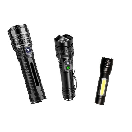 Rechargeable Portable Lcd Display Flashlight